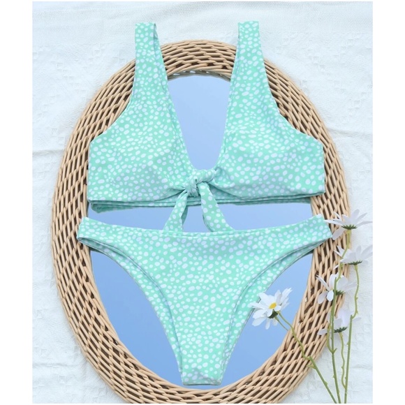 Leopard Print Front Tie Cheeky Bikini Swim Beach - Picture 5 of 8